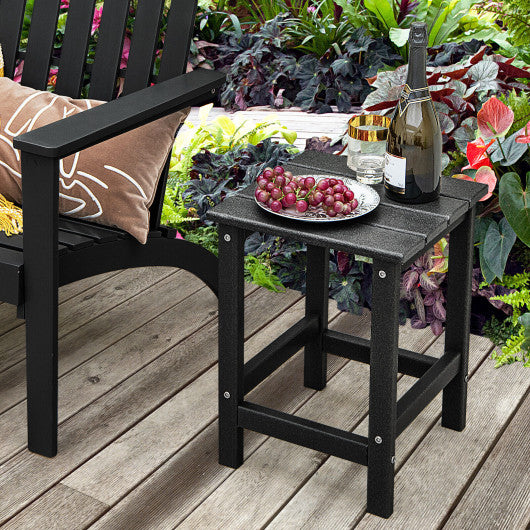 14 Inch Square Weather-Resistant Adirondack Side Table-Black Hot on Sale