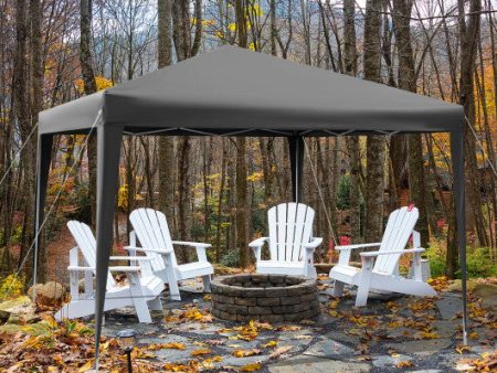 10 x 10 Feet Outdoor Pop-up Patio Canopy for  Beach and Camp-Gray Online