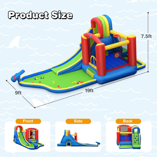 Inflatable Kid Bounce House Slide Climbing Splash Park Pool Jumping Castle Without Blower Fashion