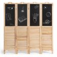 4-Panel Folding Privacy Room Divider Screen with Chalkboard For Discount