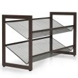 2 3 4 Tiers Flat and Slant Metal Shoe Rack for Entryway Hallway-2-Tier For Cheap