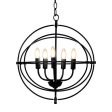 20 Inch 5 Lights Metal Chandelier with Pivoting Interlocking Rings Supply