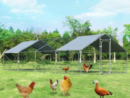 26.2 x 9.5 ft Large Walk-In Chicken Coop with Roof Cover Cheap