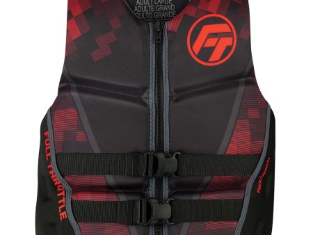 Full Throttle Mens Rapid-Dry Flex-Back Life Jacket - XL - Black Red [142500-100-050-22] Online Sale