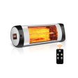 1500W Wall-Mounted Electric Heater Patio Infrared Heater with Remote Control Supply