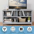 Wooden TV Stand Entertainment for TVs up to 55 Inch with X-Shaped Frame-Gray Hot on Sale