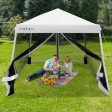 10 x 10 Feet Pop Up Canopy with with Mesh Sidewalls and Roller Bag-White Online