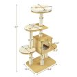 4 Levels Modern Wood Cat Tower with Washable Mats-Walnut For Discount