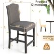 2 Pcs Fabric Nail Head Counter Height Dining Side Chairs Set-Gray on Sale