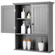 Wall Mount Bathroom Storage Cabinet -Gray For Sale