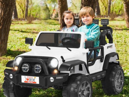 12V 2-Seater Ride on Car Truck with Remote Control and Storage Room-White Online