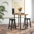 Set of 2 24 Inch Counter Height Stools with Solid Wood Legs-Black Online now