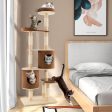 6-Tier Wooden Cat Tree with 2 Removeable Condos Platforms and Perch-Brown Cheap