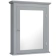 Bathroom Mirror Cabinet Wall Mounted Adjustable Shelf Medicine Storage-Gray Online now