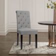 2 Pieces Tufted Dining Chair Set with Adjustable Anti-Slip Foot Pads-Gray Online