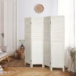 5.6 Ft Tall 4 Panel Folding Privacy Room Divider-White Online