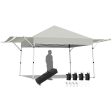 17 Feet x 10 Feet Foldable Pop Up Canopy with Adjustable Instant Sun Shelter-Gray Online Sale