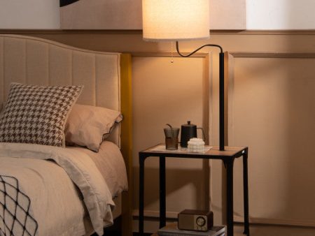 360° Rotatable Floor Lamp with End Table and USB Charging Ports Online now