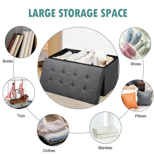 31.5 Inch Fabric Foldable Storage with Removable Storage Bin-Dark Gray Supply