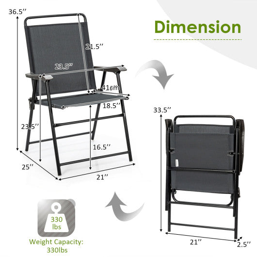 4 Pieces Portable Outdoor Folding Chair with Armrest Sale