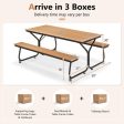 6 Feet Outdoor Picnic Table Bench Set for 6-8 People-Brown Online Sale