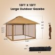 13 x 13 Feet Pop-up Instant Canopy Tent with Mesh Sidewall-Coffee Supply