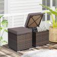 2 Pieces Patio Ottoman with Removable Cushions-Gray Online