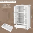 55 Inch Bookcase Cabinet with Tempered Glass Doors-White Hot on Sale