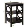 2 Pieces 3-tier Nightstand Sofa Side End Accent Table Storage Display Shelf-Black Fashion