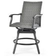 2 Pieces Patio Swivel Bar Chair Set with 4D Air Fiber Cushion Online