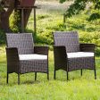 2 Pieces Outdoor PE Rattan Armchairs with Removable Cushions Hot on Sale