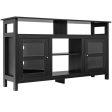 58 Inch TV Stand Entertainment Console Center with 2 Cabinets-Black Fashion