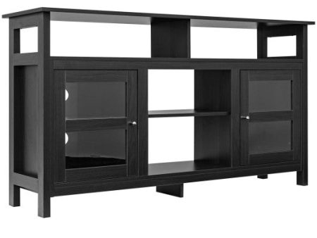 58 Inch TV Stand Entertainment Console Center with 2 Cabinets-Black Fashion