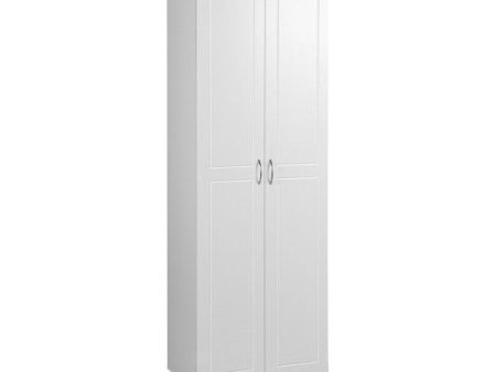 73.5 Inch Freestanding Double Door Tall Versatile Storage Organizer-White Online Sale