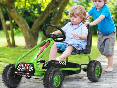 4 Wheel Pedal Powered Ride On with Adjustable Seat-Green Online now