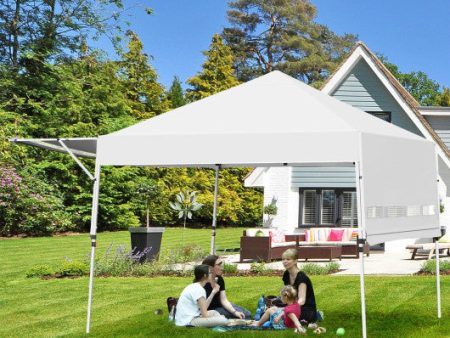 17 Feet x 10 Feet Foldable Pop Up Canopy with Adjustable Instant Sun Shelter-White Online now