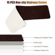 15 Pieces 30 x 8 Inch Slip Resistant Soft Stair Treads Carpet-Brown Online