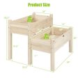 2 Tier Wooden Elevated Planter Box with Legs and Drain Holes for Balcony and Yard Online Hot Sale