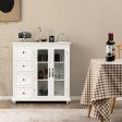 Buffet Sideboard Table Kitchen Storage Cabinet with Drawers and Doors-White Hot on Sale