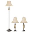 3-Piece Table and Floor Lamp Set with Linen Fabric Lamp Shades Online Hot Sale