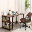 47  55  Computer Desk Office Study Table Workstation Home with Adjustable Shelf Rustic Brown-L Supply