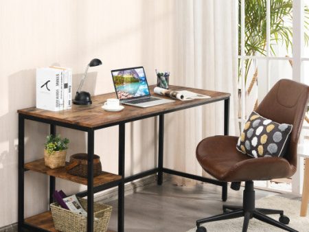 47  55  Computer Desk Office Study Table Workstation Home with Adjustable Shelf Rustic Brown-L Supply