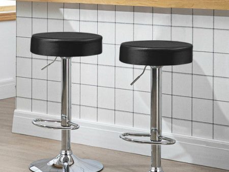 1 PC Round Bar Stool Adjustable Swivel Pub Chair-Black For Cheap