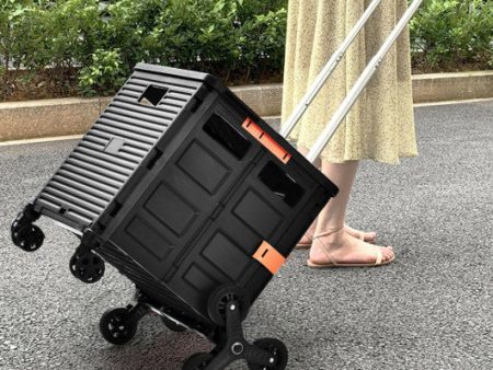 Costway Foldable Utility Cart for Travel and Shopping-Black Cheap