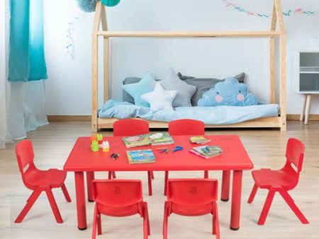 6-pack Kids Plastic Stackable Classroom Chairs-Red For Sale