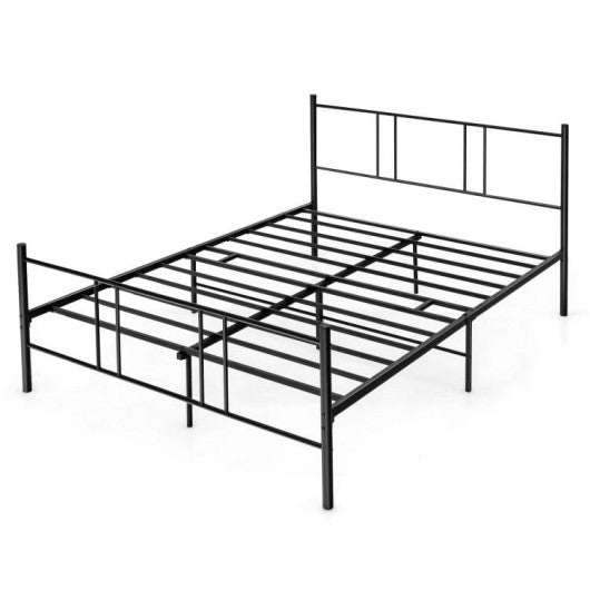 Full Queen Size Platform Bed Frame with High Headboard-Full Size Online