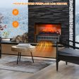 1400W Electric Fireplace Log Heater with Adjustable Flame Brightness-Black Fashion