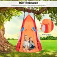 2-in-1 40 Inch Kids Hanging Chair Detachable Swing Tent Set-Orange Supply