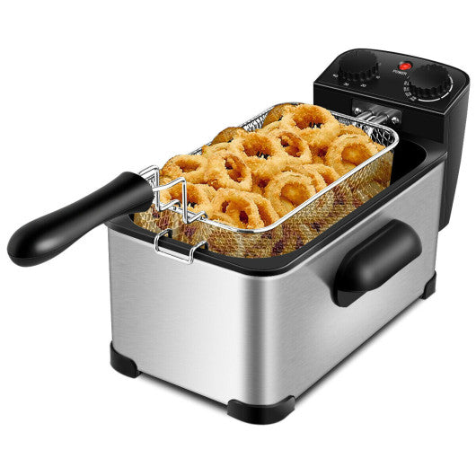 3.2 Quart Electric Stainless Steel Deep Fryer with Timer on Sale