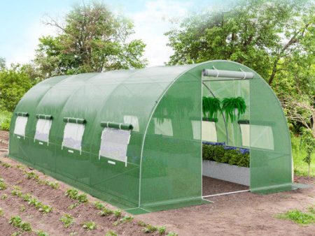 20 x 10 x 6.6 Feet Greenhouse with  Windows and Doors for Outdoor-Green Fashion